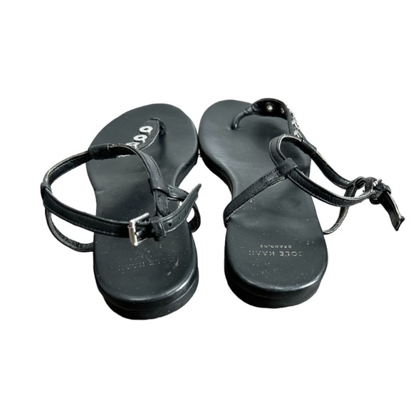 Cole Haan Effie Sandal 6.5 Thongs‎ women's t-strap shoes black leather - Picture 8 of 10